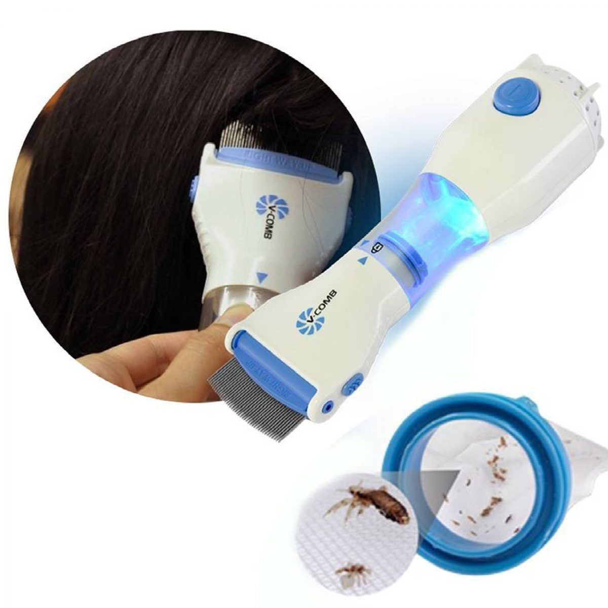 Electric Anti-Lice V Comb Smart Compact Sleek Design with Box