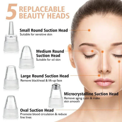 Face Vacuum Suction Blackhead Remover Pore Cleaner Electric Deep Cleansing Tool For Nose And Face
